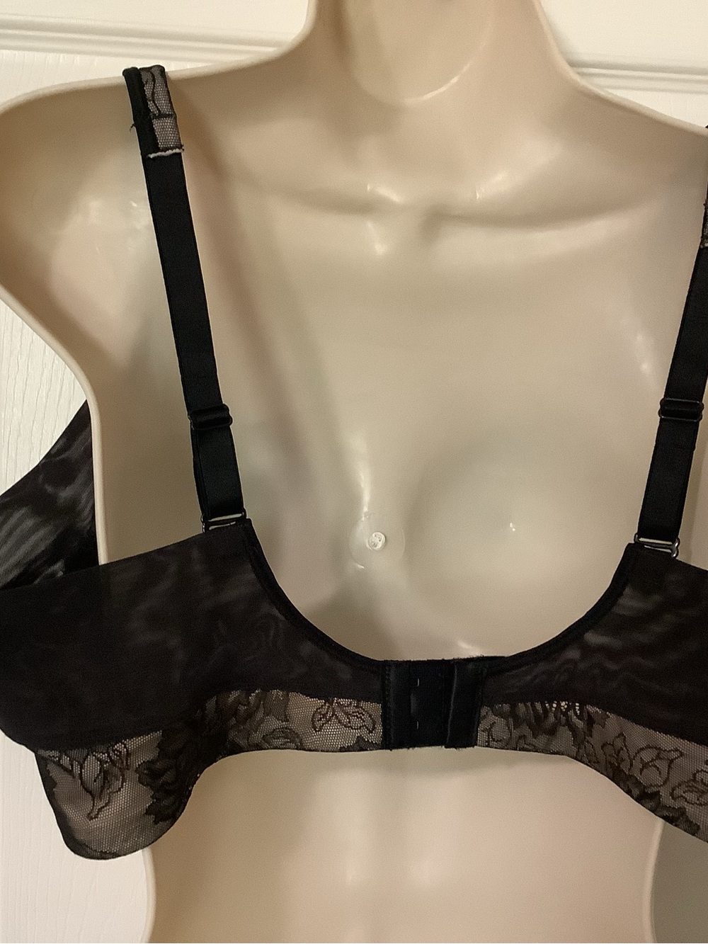 Bali Bra 42B Black & Nude Floral Lace Underwire - Picture 9 of 11